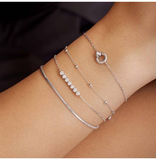  Chic Creator - Silber / Rhodiniert - Perle - 18,5cm